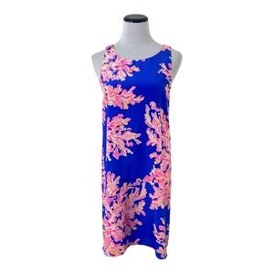 Lilly Pulitzer Jackie Silk Shift Dress It's Eelectric Brilliant Blue Sz S